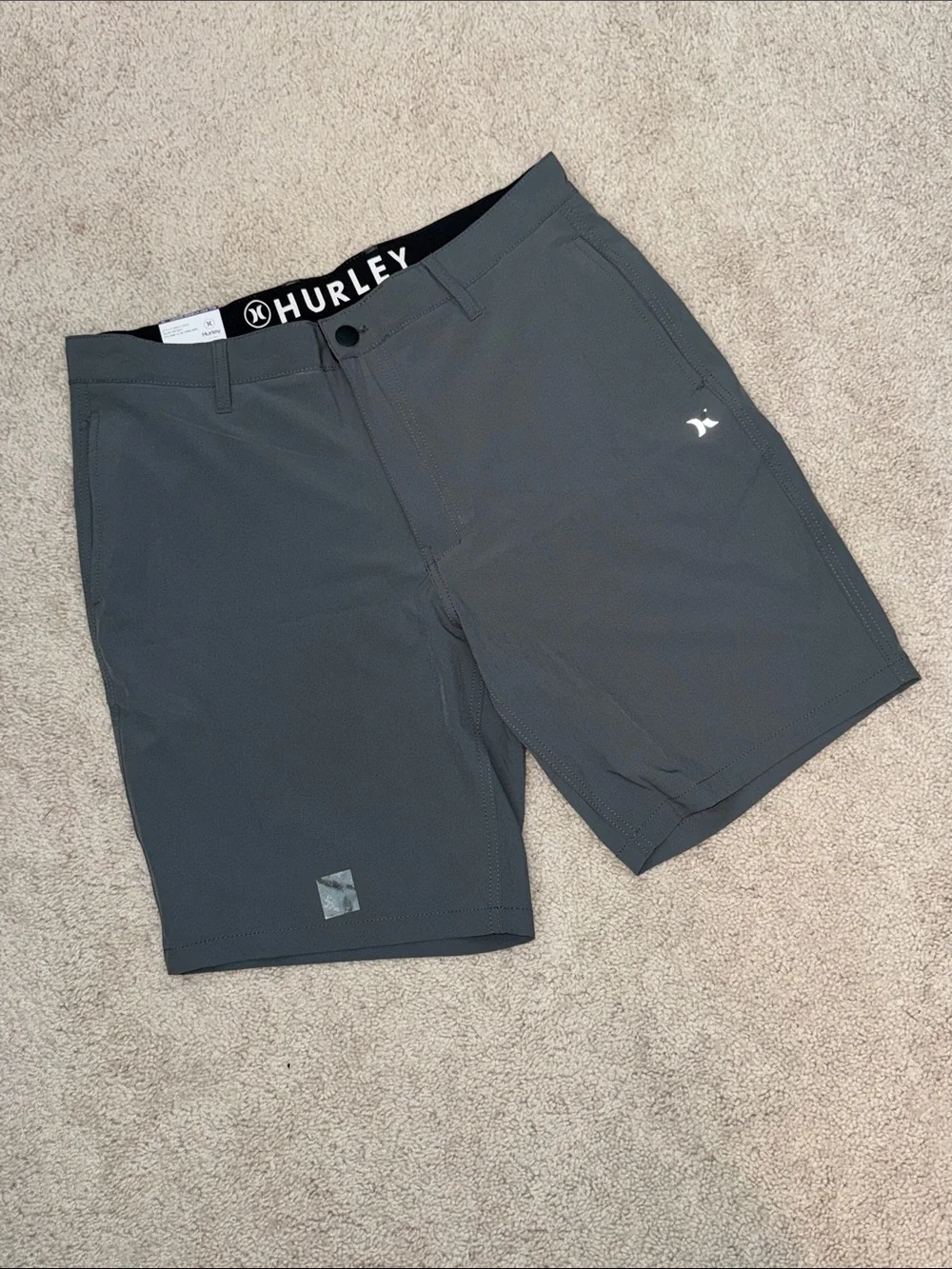 Hurley All Day Hybrid Short Charcoal Gray Stretch Quick Dry Men's 36 NWT